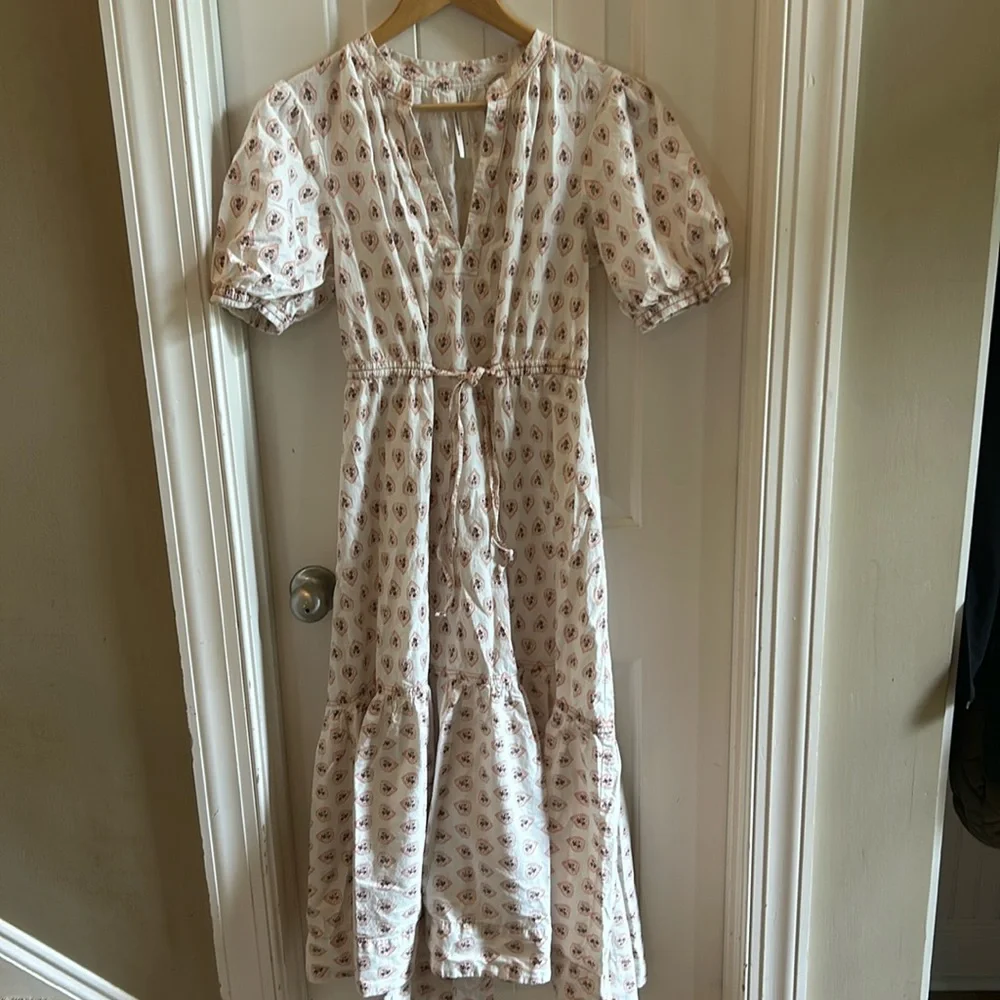 Anthropologie White and Pink Maxi Dress - Picture 3 of 7